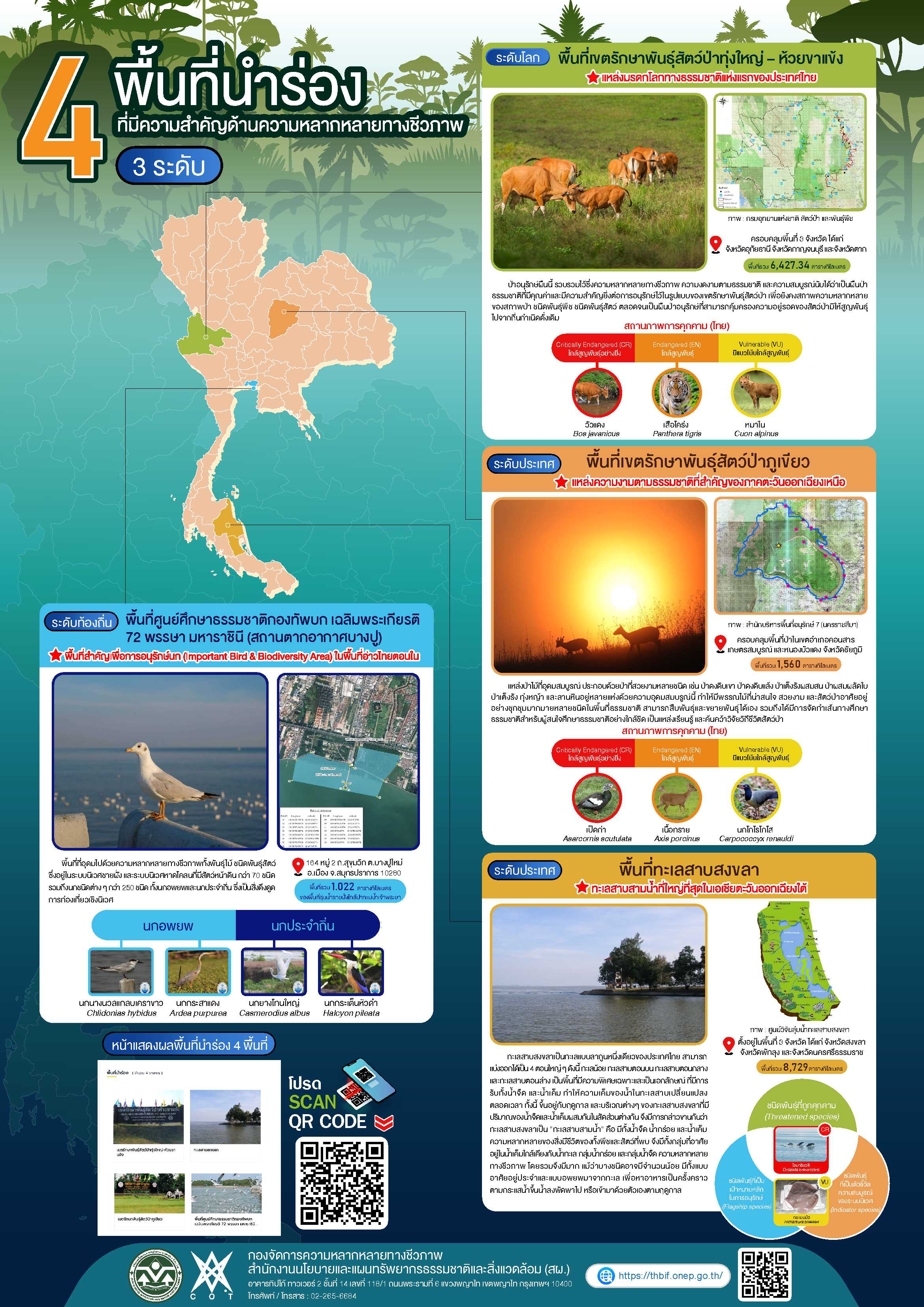 4 พื้นที่นำร่องที่มีความสำคัญด้านความหลากหลายทางชีวภาพ